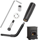 SRV7093-024D Door Handle Assembly Compatible with Pel-Pro & Plea-sant Hearth Pellet Stove for Pel-pro PP60 PP60-B PP130 PP130-B PP70 PP150 PPC90 TSC90 for Pleasant Hearth PH35PS, PH50CABPS, PH50PS
