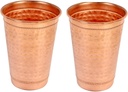 Handmade Pure Copper Hammered Big Glass Tumbler, Drinkware 4.5ml Pack of 2