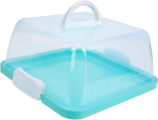[BRSRAHAYOUHRSET4] Plastic Cake Carrier Square Cake Cover Lid Tote for Travel Reusable Dessert Box