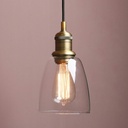 Yosoan 1-Light Vintage Edison Hanging Pendant Light, Indoor Modern Hardwired Mini Oval Cone Clear Glass Shade for Kitchen Bathroom Porch Living Room Dinning Room Office Restaurants Bar Island(Antique)