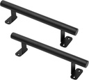 12'' Sliding Barn Door Handles Pack of 2, Black Powder Coated Iron Pull Handles for Outdoor Gates, Garage, Fence, Interior Closet Doors