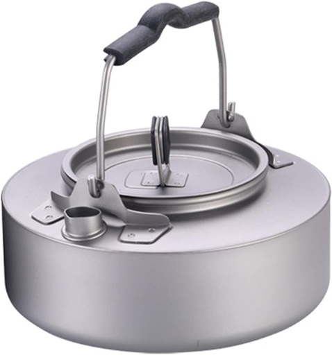 [BRSW2AILABYQECT5] Kettle Whistling Coffee Maker Teapot Outdoor Camping Picnic Kettle Gas Large Capacity Induction Cooker Gas Universal with Folding Handle Titanium,600ml