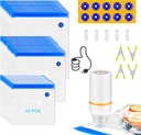 Sous Vide Bags, 52 PCS Handheld Electric Vacuum Sealer Sets for Anova, Joule Cookers, with 30 PCS Reusable Storage Bags, 4 Cooking Clips, 5 Sealing Clips
