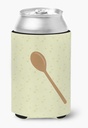 Caroline's Treasures BB7300CC Wooden Spoon on Green Can or Bottle Hugger Cooler Washable Drink Sleeve Collapsible Beverage Insulated Holder, Can Hugger, Multicolor