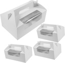 PRETYZOOM Cupcake Boxes Portable Muffin Cake Packaging Paper Dessert Boxes with Window White