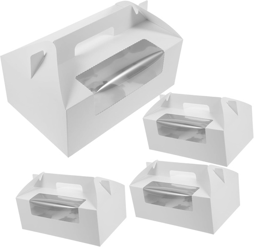 [BRSRAGIBOYCRUDI2] PRETYZOOM Cupcake Boxes Portable Muffin Cake Packaging Paper Dessert Boxes with Window White