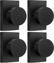 Haidms Black Passage Door Knobs, Heavy Duty Matte Black Interior Door Knobs Closets, Zinc-Alloy Brass Hall Closet Door Knob Keyless,Hallway (2 Pack)