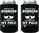 Rogue River Tactical Funny Fishing Bobbers Pole Joke Collapsible Beer Can Bottle Beverage Cooler Sleeves 2 Pack