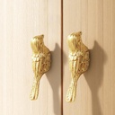 Gold Cabinet Knobs, Bird Shape Cabinet Drawer Knobs Handles, Zinc Alloy Knobs Antique for Home Kitchen, 2 Pack
