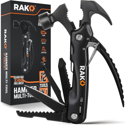 [BRSWYZYLCQCAAYIU] RAK Hammer Multitool BirthdayGifts for Men - Cool Unique Gifts Who Have Everything - Compact DIY Survival Multi Tool - Backpacking & Camping Accessories - Gadget Gifts