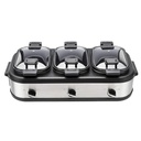 Amazon Basics Stainless Steel Triple Slow Cooker, Dishwasher Safe, Non-Stick, 3 x 2.5 Quarts, Removable Pots, Individual Temp Control, Tempered Glass Lids, for Party Entertaining