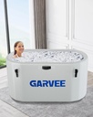 248-Gallon Inflatable Ice Bath Tub for Athletes – Compatible with Water Chillers, Portable Cold Plunge Tub with Insulated Lid for Recovery & Cold Water Therapy（White-Blue, 248 Gallon）