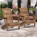 Teal Island Designs Kenneth Natural Wood Adirondack Chairs Set of 2