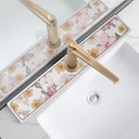 Stone Faucet Mat for Kitchen Sink, Diatomite Stone Sink Tray, 23.6" Super Absorbent Mat for Bathroom Counter, Prevents Moisture Buildup, Stone Drying Mat, Fast Drying Faucet Splash Guard