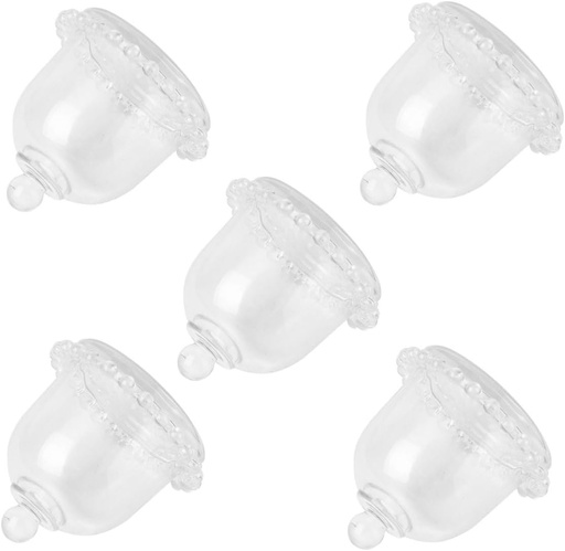 [BRSRAHAYBUAWEEI3] 5pcs Glass Cake Display Cover Cake Carrier Lid Dessert Dome Sturdy Simple and Elegant