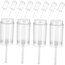 LIFKOME 20pcs Plastic Reusable Washable Cake Push Pop Molds Round Push Cupcake Containers for Diy Decorative Cakes