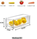 MANO 2Pack Clear Fridge Drawers Pull Out Stackable Refrigerator Drawer Organizer Bins Pantry Storage Box Plastic Food Containers for Kitchen Bathroom Office Closet(X-Small)