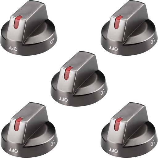 [BRSRMBQLAUDQKCQ7] DG64-00473B Black Knobs Samsung Gas Range Oven Stove - Fit for NX58J5600SG/AA NX58J5600SG, NX58J7750SG, NX58K7850SG, NX58M6850SG, NX58R5601SG (Pack of 5)