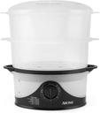 Aroma Housewares 6Qt. 2-Tier Food Steamer, Dishwasher Safe (AFS-140B), Black, 6 Liter