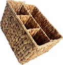 Organizer Cutlery Holder Woven Hyacinth Basket for Utensil Storage Lightweight Tabletop Compartment Design for Kitchen and Dining Room Practical Fork and Spoon Storage