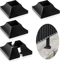 Landical 8 Pcs 2 Inch Interlocking Deck Post Base Cover for 2 x 2'' Post with 4.5 x 4.5'' Base Plastic Trim UV Resistant for Porch, Stair Handrail, Decking Railings, Fence