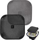Ninja Air Fryer Splatter Screen,Mat with Secure Lock Tabs & Easy-Lift Handle，Reusable Heat Resistant Oil Splatter,for Ninja Crispi Fn101-2Pack(Gray and Black)