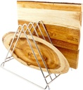 Restaurantware-13.5 x 10.5 x 10.6 Inch Cutting Board Organizer, 1 Cutting Board Holder - 6 Slots, Kitchen Organizer for Plates, Baking Sheets, Pans, Or Pot Lids, Stainless Steel Cutting Board Stand