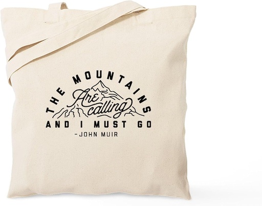 [BRSWGZIZDIPWM3TO] CafePress The Mountains Are Calling And I Must Go Tote Bag Natural Canvas Tote Bag, Reusable Shopping Bag