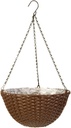 14" Resin Woven Hanging Basket, Espresso Brown, Hangings Basket