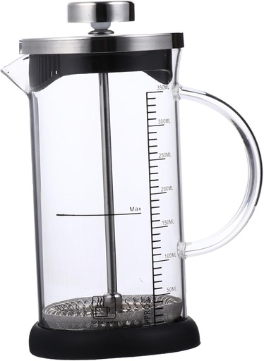 [BRSREEACCQOQKDTB] Mobestech 1pc High Resistant Stainless Press Teapot with Measurement Scale for Home Office and Restaurant Use Coffee Maker for Brew