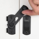 2 Packs Barn Door Latches，2.75” x 2.02” Matte Black Stainless Steel barn gate flip Door Latch Bi-fold Door Lock,Sliding Door Antique Lock Gate Latches Wine Cabinet Closet Door Latches