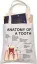 LEVLO Dental Clinic Doctor Gift Anatomy Of A Tooth Shopping Bag Dental Assistant Dental Care Graduation Gift