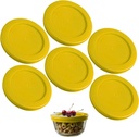 2 Cup/470 mL Yellow Replacement Lids/Covers for Pyrex 7200-PC, 2 Cup/16oz Anchor Hocking & Klare Ware Storage Bowls *Lids Only* - *Glass Container Not Included* (6 Pack, Yellow)