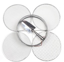 Garden Potting Mix Sieve - Stainless Steel Riddle - Soil sifting pan - with 4 Interchangeable Filter mesh Sizes - 3,6,9,12 mm and Bonus Spade
