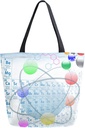 ALAZA Periodic Table Chemistry Large Canvas Tote Bag Reusable Grocery Shopping Bag with Handles, Heavy Duty, Washable