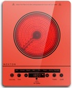 Noxton Portable Electric Stove 110V, 1800W Single Burner Electric Cooktop, Countertop Burner Electri Hot Plate, 4 Hour Timer, 9 Power Level, Child Safety Lock, Compatible with All Cookware(Red)
