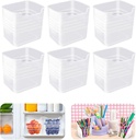 Szsrcywd 6 Pcs Refrigerator Organizer Bins,20oz Clear Plastic Fridge Side Door Storage Box,Stackable Food Fruit,Vegetable,Cereals Containers Set for Pantry Picnic Office Kitchen Organization