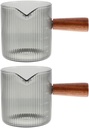 VOSAREA 2pcs Milk Frothing Pitcher Glass Measuring Cup for Dispenser and Syrup for Home and Restaurant Use