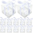 Gadpiparty 30pcs Mousse Cake Boxes with Ribbon Portable Cake Carrier Boxes with Window Reusable for Party Wedding