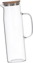 Cabilock 1Pc High Borosilicate Glass Water Jug Large Capacity Cold Beverage Carafe for Juices Iced Tea Homemade Drinks Stylish for Home Use