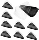 10Pcs Black Triangle Plastic Cake Boxes with Lid Sandwich Tray Packaging for Bakery Reusable Muffin Carrier for Desserts and present Giving