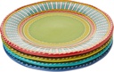 Valencia 11.25" Ceramic Dinner Plates Set of 4 – Colorful Boho Style Plates for Dinner, Microwave & Dishwasher Safe, Vibrant Glazed Tableware for Indoor Outdoor Use