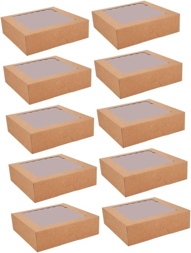 [BRSREFIPB57BUCA2] BESTOYARD 10Pcs Transparent Window Dessert Boxes Cake Containers for Cupcakes Cookies Pies Muffins Sturdy Lightweight Bakery Packaging with View for