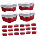 40sets Aluminum Foil Baking Containers Food Boxes for Cakes Bbq Outdoor Use High Lid Easy Storage Suitable for Microwave Oven Cooking
