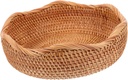 CHILDWEET Natural Rattan Bread Basket Small Wicker Fruit Basket Kitchen Decorative Storage Bread Serving Bowl for Counter