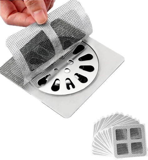 [BRSREAY7PIIQEEQ6] Disposable Hair Drain Stickers, Upgrade Disposable Shower Drain Cover Hair Catcher Bathroom Shower Drain Protector, Mesh Cover Floor Drain Sticker, Square Screen, Easy to Install (10)