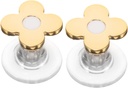 2 Pcs Golden Flower Design Toilet Push Button Handle Creative Bathroom Toilet Tank Button for Home Use