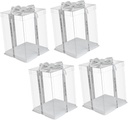 4 Pcs Transparent Plastic Cake Boxes Birthday Cake Carriers with Glossy Finish for Gift Decorations and Containers