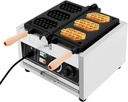 3-Slice Flip Waffles Maker, Commercial Non-Stick Electric Waffle Maker Machine, Adjustable Time and Temperature Waffle Stick Maker for Parties, Cafes, Tea Houses