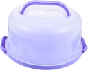 Sosoport Reusable Thickened Cake Storage Box Lid Portable Plastic Dessert Container for Cupcakes Muffins Cookies and Party Favors Reclosable and Purple Bakery Carrier